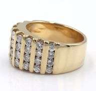 14kt Yellow gold 1.50ctw channel set 9 row diamond dome ring