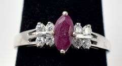 Pink Gemstone Ring with White Accents in Sterling Silver