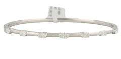 New 1.35ctw Oval Diamond Bar Station Bangle Bracelet in 18K