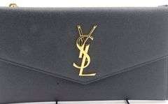 YSL Uptown Large Monogram Leather Wallet
