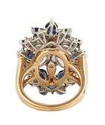 Vintage Cartier 4.75ctw Sapphire and 3.50ctw Diamond Statement Cocktail Ring in 18K