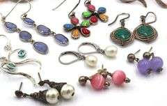 Group lot of Vintage 925 sterling silver earrings