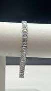 Sparkling 14.5 Ctw Lab Simulated Diamond 14 Kt White Gold Plated Tennis Bracelet