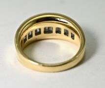 Elegant 14K Yellow Gold Channel-Set Baguette Diamond Ring