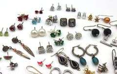 Group lot of Vintage 925 sterling silver earrings