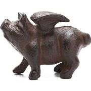 Cast Iron Flying Pig Paperweight