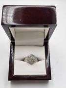 Very nice 14k white gold diamond cluster ring