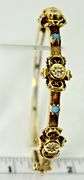 Lovely Vintage 14K Yellow Gold Bangle with Turquoise