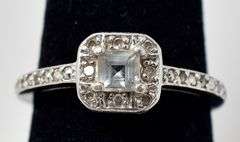 CZ Halo Ring in Sterling