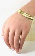 Elegant Wide 14K Yellow Gold Italian Made Bracelet