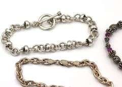Group lot of 5 vintage 925 sterling silver bracelets