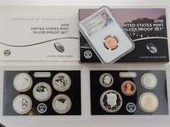 2019 Silver Proof Set With NGC Reverse PF 69 W Lincoln Cent