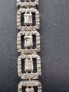 Elegant over 4ct Natural Emerald cut design diamond Bracelet-  in Sterling Silver – Size 7