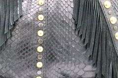 Gucci Leather Python Suede Fringe Babouska Tote W/Strap