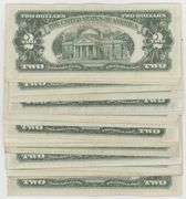 28 Crisp AU/CU $2 Red Seal Notes mostly 1963 (some 1953)
