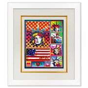 5 Liberties and Flag by Peter Max