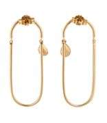 New 0.40ctw Brown and Irradiated Blue Diamond Open Oval Drop Earrings in 14K