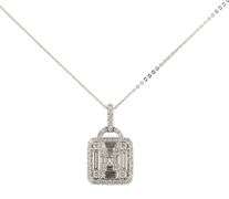 New 1.74ctw Baguette and Round Diamond Frame Pendant Necklace in 14K