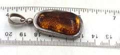 Lot of 3 Vintage 925 sterling silver amber pendants