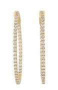 New 1.52ctw Round Diamond Inside Out Oval Hoop Earrings in 14K