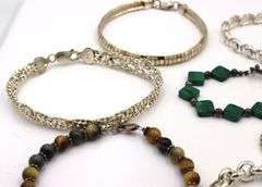 Group lot of 7 Vintage 925 sterling silver bracelets