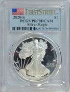 Perfect 2020-S PCGS PR70DCAM FIRST STRIKE $1 Silver Eagle