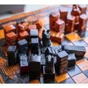Collectors Hand-Carved Luxury Oak Wood Chess Set with Table