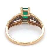 10kt Yellow gold synthetic emerald cut Emerald ring