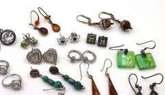 Vintage 925 sterling silver group lot of earrings