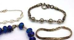 Group lot of 7 Vintage 925 sterling silver bracelets