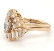 14kt Yellow gold 0.60ctw RBC and baguette diamond engagement ring