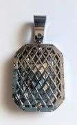 Plated Huge 62.5 Ct Simulated Emerald Diamond Pendant