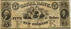 $5 CHCU Canal Bank 1850 s 60 s Era