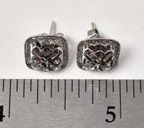 Dazzling 14K White Gold Stud Earrings