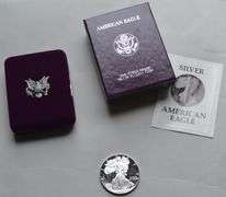 1987 S  Proof  Silver Eagle With Box and Paper