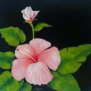 Fine Art Giclee by Palyn titled Pink Hibiscus