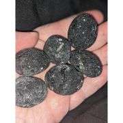 Lot of 6 Natural Black Tektite Meteorite Stones