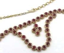 Jaw Dropping 47.95CTW Round Faceted Ruby & 8.65CTW Diamond Necklace in 14K Yellow Gold Over Sterling