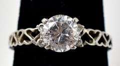 Cz Heart Band Ring in Sterling Silver