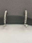 18K WHITE GOLD DIAMOND LOOP EARRINGS