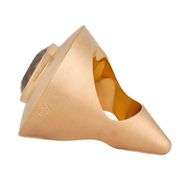 14.50ct Quartz Bezel Set Solitaire Italian Abstract Cone Style Ring in 18K