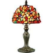 Agate and Amber Stained Glass Table Lamp