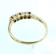 14kt Yellow gold ruby and diamond 5 stone band