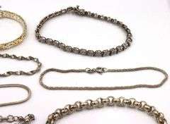 Group lot of 8 vintage 925 sterling silver bracelets