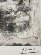 Rare Pablo Picasso Drypoint Etching Stamped Signature, 1942