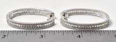CZ Gemstone Hoop Earrings in Sterling Silver