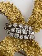 CERTIFIED 18K YELLOW GOLD AND DIAMOND BROOCH