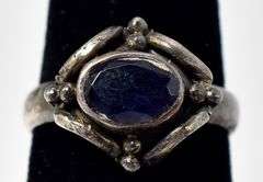 Bluish-Purple Gemstone Ring in Sterling Silver