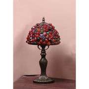 Agate and Amber Stained Glass Table Lamp