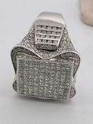 BRAND NEW MEN'S CERTIFIED 14K WHITE GOLD LARGE DIAMOND RING 9.00 CARATS